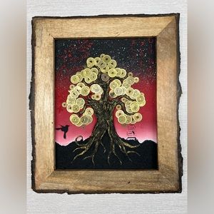 Chinese Feng Shui Money Tree Portrait 16”x19” (Handmade)
